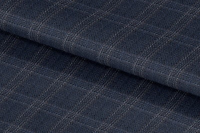 255131-NAVY WITH BROWN CHECK LINEN