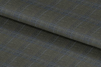 255132-MOSS GREEN WITH BLUE CHECK LINEN