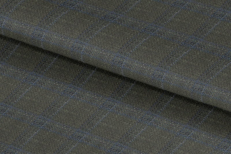 255132-MOSS GREEN WITH BLUE CHECK LINEN 255132-MOSS GREEN WITH BLUE CHECK LINEN