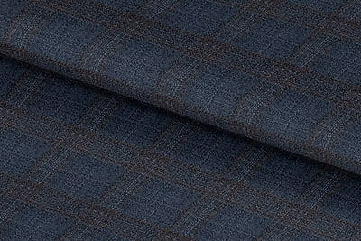 255134-BLUE & BROWN CHECK LINEN