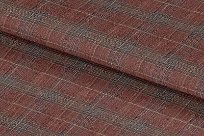 255136-BURNT ORANGE & NAVY CHECK LINEN