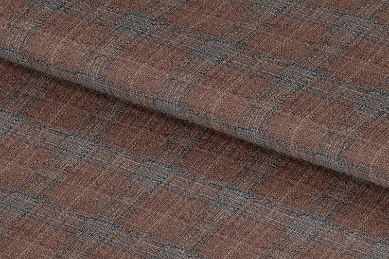 255137-BROWN & NAVY CHECK LINEN 255137-BROWN & NAVY CHECK LINEN