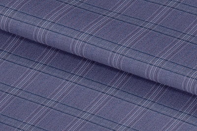 255139-FRENCH LILAC BLUE & NAVY CHECK LINEN
