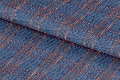 255143-COOL BLUE WITH BROWN CHECK LINEN