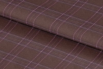 255146-BROWN WITH LIGHT PINK CHECK LINEN